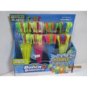 Zuru Bunch O Balloons Crazy Water Balloons 265 Count Self-Sealing Recycl Plastic